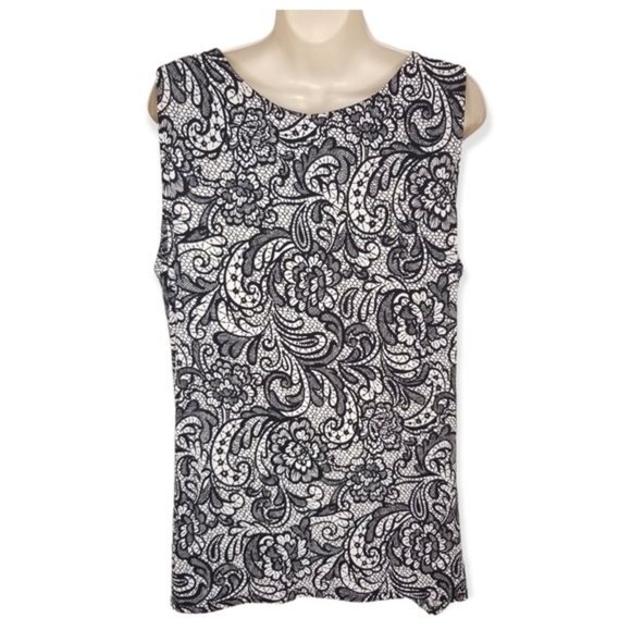 Lane Bryant Sleeveless Layered Tank Top Black & White‎ Size 18/20 - Picture 2 of 5
